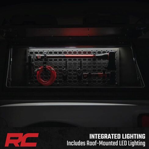 Rough Country Truck Bed Cap Topper for Ford F-150 (2021-2026) 5'7 Bed - Modular Design, Locking Gullwing Access Doors, Molle Panels, LED Interior Lighting in Kuwait