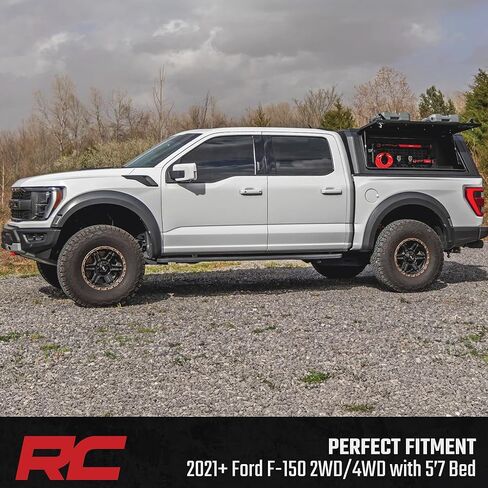 Rough Country Truck Bed Cap Topper for Ford F-150 (2021-2026) 5'7 Bed - Modular Design, Locking Gullwing Access Doors, Molle Panels, LED Interior Lighting in Kuwait