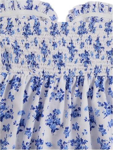Women's Floral Summer Peplum Tube Tops Tie Front Strapless Ruffle Boho Cute Babydoll Top in Saudi Arabia