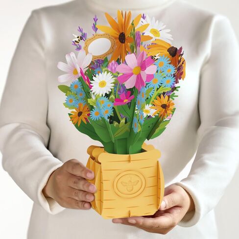 Lovepop Everyday Pop-Up Suncatcher Bouquet for Her and Him - 3D Greeting Cards for Boys, Girls, Men, Women - Vibrant Tulips - 12" Bouquet - Blank Notecard & Envelope Included in Saudi Arabia