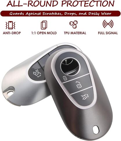 Compatible with Mercedes Benz Key Fob Cover Fits 2021 2022 2023 2024 2025 E/C/S-Class EQE/EQS/GLC/Maybach 300/350/400/450/500/560/600/680/63/53 Accessories TPU Case in Saudi Arabia