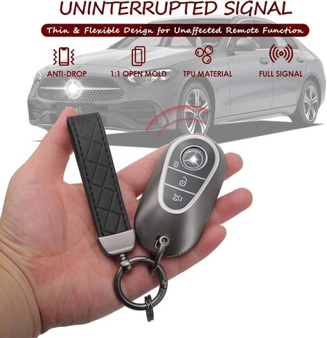 Compatible with Mercedes Benz Key Fob Cover Fits 2021 2022 2023 2024 2025 E/C/S-Class EQE/EQS/GLC/Maybach 300/350/400/450/500/560/600/680/63/53 Accessories TPU Case in Saudi Arabia