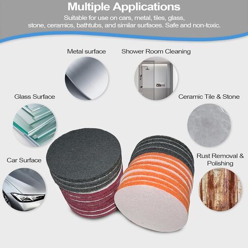 21 Pack 5 Inch Hoop and Loop Multipurpose Scrubber Scouring Pads, Multipurpose Scouring Pads Kit for Car Scuff Removal, Furniture Rust Cleaning, Automotive Polishing in Saudi Arabia