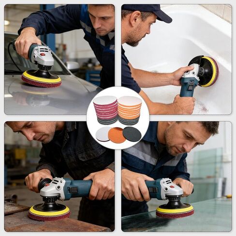 21 Pack 5 Inch Hoop and Loop Multipurpose Scrubber Scouring Pads, Multipurpose Scouring Pads Kit for Car Scuff Removal, Furniture Rust Cleaning, Automotive Polishing in Saudi Arabia