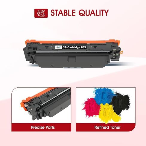 مجموعة خرطوشة حبر 069 069H MF753Cdw متوافقة مع Canon 069 لطابعة Canon imageCLASS MF750C LBP674C MF 753Cdw MF751Cdw MF752Cdw LBP674Cdw LBP674Cx LBP673Cdw سلسلة طابعات (B/C/Y/M، 4 عبوات) in Kuwait