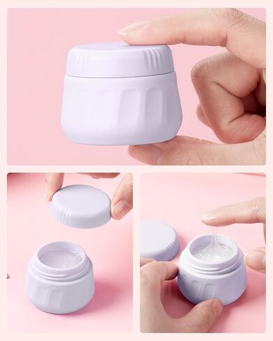 Travel Containers for Toiletries, TSA Approved Travel Size Toiletries 4 Pack, Refillable Containers, With Clear Bag, Leak Proof Silicone Jars, Essentials Creams Jars Carrying Small Items in Saudi Arabia