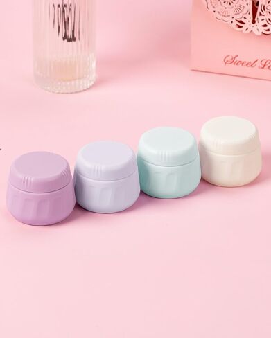 Travel Containers for Toiletries, TSA Approved Travel Size Toiletries 4 Pack, Refillable Containers, With Clear Bag, Leak Proof Silicone Jars, Essentials Creams Jars Carrying Small Items in Saudi Arabia