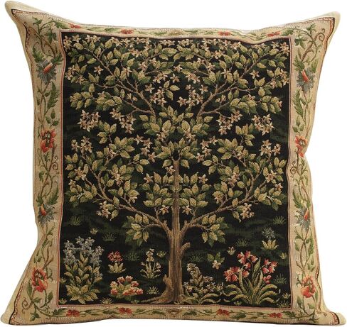 Charlotte Home Furnishings Throw Pillow Covers Decorative Boho Pillow Covers for Couch Living Room Blue Tree Square Pillow Cases 18x18 in European Cotton Jacquard Woven for Cozy Bedroom Decor in Saudi Arabia