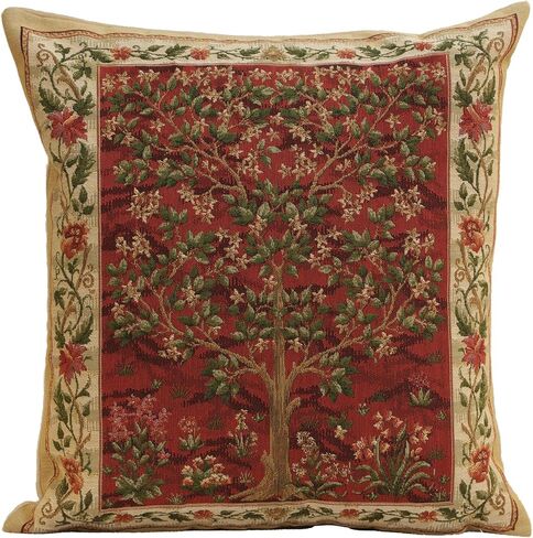 Charlotte Home Furnishings Throw Pillow Covers Decorative Boho Pillow Covers for Couch Living Room Blue Tree Square Pillow Cases 18x18 in European Cotton Jacquard Woven for Cozy Bedroom Decor in Saudi Arabia