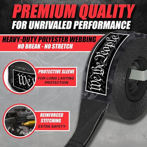 حزام سحب عالي التحمل مقاس 3 بوصات × 20 بوصة - حزام استعادة قوة الكسر يصل إلى 30,000 رطل للشاحنات وسيارات الدفع الرباعي وسيارات الجيب والاستخدام على الطرق الوعرة | حلقات معززة، وغطاء للتآكل وحقيبة حمل متضمنة. in Kuwait
