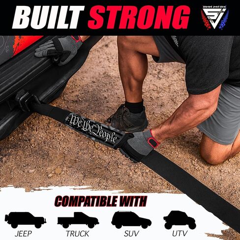 حزام سحب عالي التحمل مقاس 3 بوصات × 20 بوصة - حزام استعادة قوة الكسر يصل إلى 30,000 رطل للشاحنات وسيارات الدفع الرباعي وسيارات الجيب والاستخدام على الطرق الوعرة | حلقات معززة، وغطاء للتآكل وحقيبة حمل متضمنة. in Kuwait