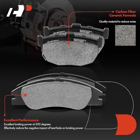 A-Premium Front Vented & Rear Solid Disc Brake Rotors + Ceramic Pads Kit Compatible with Select Kia Models - Spectra 2004-2009, Spectra5 2005-2009, 12-PC Set in Saudi Arabia