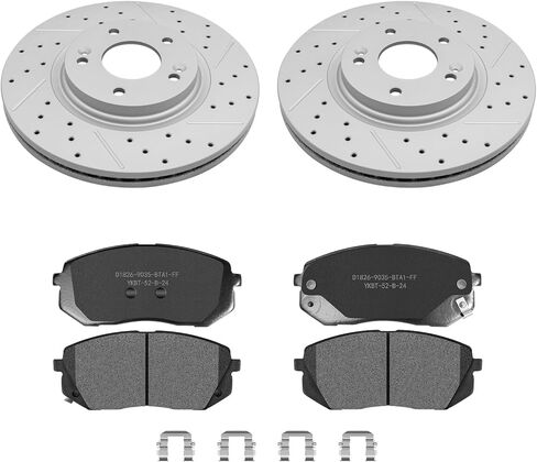 12inch(305mm) Front Brake Disc Rotors & Ceramic Brake Pads Kit Fit for Hyundai Sonata 2015 2016 2017 2018 2019, Kona Electric 2022 2023 2024, Kia Optima 2016 2017 2018 2019 2020 in Kuwait