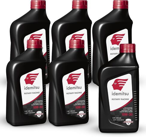 Idemitsu Full Synthetic 10W-30 Rotary Racing Engine Oil –1 Quart, Pack of 6 | High-Performance Lubricant for Turbocharged & Supercharged Rotary Engines in Saudi Arabia