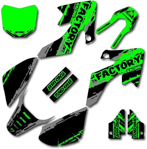 Gray & Green Slick Camo Racing Graphics kit compatable with 13-24 Crf50 CRF 50 Decal Sticker kit MX in Kuwait