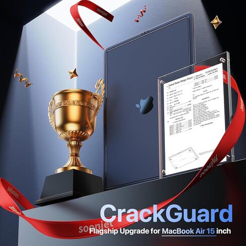 حافظة CrackGuard لجهاز MacBook Air مقاس 15 بوصة M4 M3 M2 + حافظة مدرعة غير مرئية in Saudi Arabia