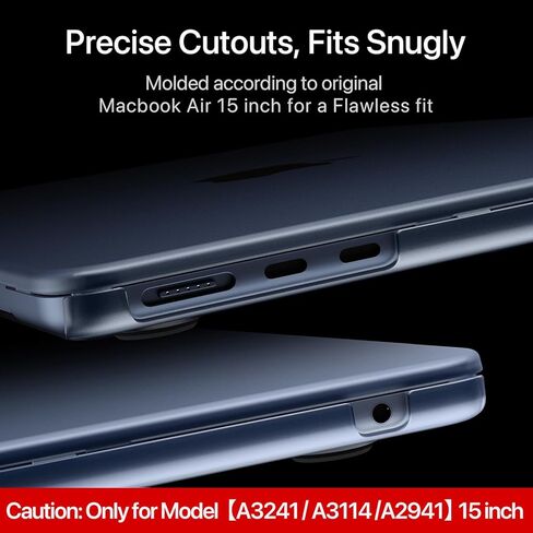 حافظة CrackGuard لجهاز MacBook Air مقاس 15 بوصة M4 M3 M2 + حافظة مدرعة غير مرئية in Saudi Arabia