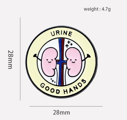 عبوة من قطعتين من دبابيس صحة الكلى الكرتونية، دبابيس مصنوعة من سبائك المينا - تصميم ممتع ولطيف "الأيدي الجيدة للبول" للتوعية بصحة الكلى in Kuwait