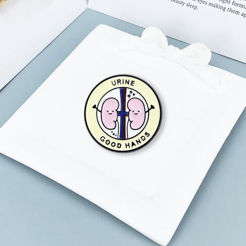 عبوة من قطعتين من دبابيس صحة الكلى الكرتونية، دبابيس مصنوعة من سبائك المينا - تصميم ممتع ولطيف "الأيدي الجيدة للبول" للتوعية بصحة الكلى in Kuwait