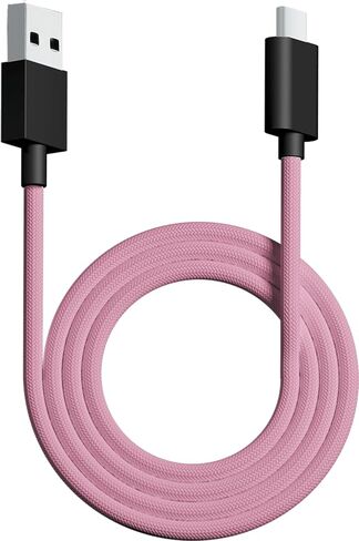 PWNAGE Ultra Custom Paracord Ultra Flexible USB C Cable for Gaming Keyboard, Mouse, Charging, Double-Sleeved Mechanical Keyboard Cable, 1.8M USB-A to USB-C, Neon Pink Color in Saudi Arabia