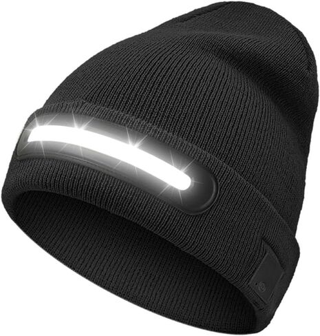 Unisex Beanie with LED Light, Winter Gifts for Men Dad Father Husband Him USB Rechargeable Caps Navy Blue in Saudi Arabia