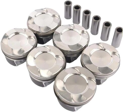 6Pcs Pistons And Rings Set STD 22mm 84+05mm 11258619196 Compatible With F10 F20 F30 F80 M135i M235i X3 X5 X6 N55B30A Engine in Kuwait