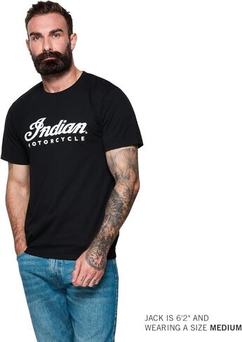 Indian Motorcycle Men's Essential Script Logo T-Shirt, Black - 2865600 in Saudi Arabia