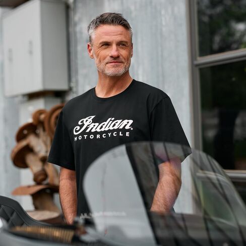 Indian Motorcycle Men's Essential Script Logo T-Shirt, Black - 2865600 in Saudi Arabia