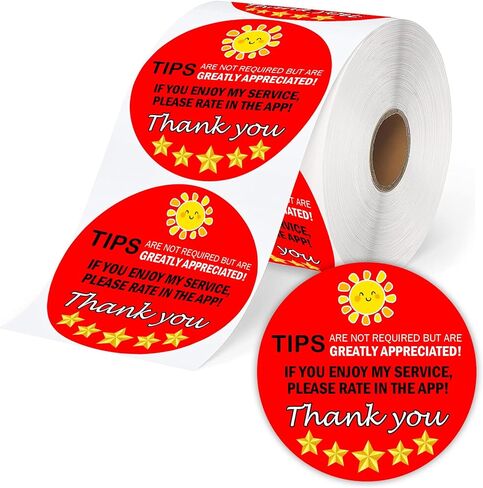 Star Review Delivery Labels Freshness Label Thank You for Your Order Stickers 200 Pcs Food Delivery Tamper Evident Food Package Stickers for Bags Grocery Shopper Accessories(3 inch red circular shape) in Saudi Arabia