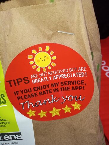 Star Review Delivery Labels Freshness Label Thank You for Your Order Stickers 200 Pcs Food Delivery Tamper Evident Food Package Stickers for Bags Grocery Shopper Accessories(3 inch red circular shape) in Saudi Arabia