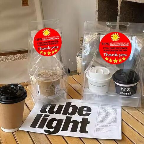 Star Review Delivery Labels Freshness Label Thank You for Your Order Stickers 200 Pcs Food Delivery Tamper Evident Food Package Stickers for Bags Grocery Shopper Accessories(3 inch red circular shape) in Saudi Arabia