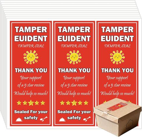 Star Review Delivery Labels Freshness Label Thank You for Your Order Stickers 200 Pcs Food Delivery Tamper Evident Food Package Stickers for Bags Grocery Shopper Accessories(3 inch red circular shape) in Saudi Arabia