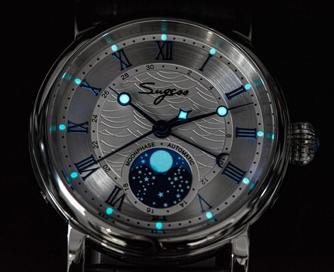 Sugess MoonPhase Master 40mm SU2108SZ ST2108 High Beat 28,800 Bph أوتوماتيكية ميكانيكية للرجال ساعة معصم النورس 1963 in Kuwait