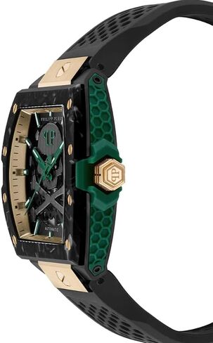 Philipp Plein Collection Luxury Mens Watch Timepieces with a Black Strap and Dial Featuring a Two Tone Case in Kuwait