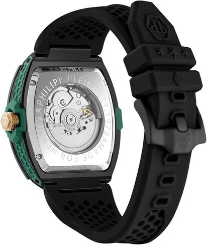 Philipp Plein Collection Luxury Mens Watch Timepieces with a Black Strap and Dial Featuring a Two Tone Case in Kuwait