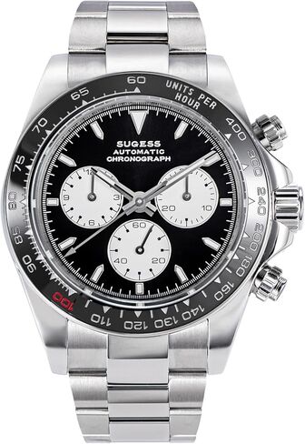 Sugess Chrono Racing 39mm 418-2 S418-2.003.E حافظة عرض خلفية ميكانيكية أوتوماتيكية طاووس 41 جوهرة SL4801 كرونوغراف للرجال ساعة يد Seagull 1963 in Kuwait