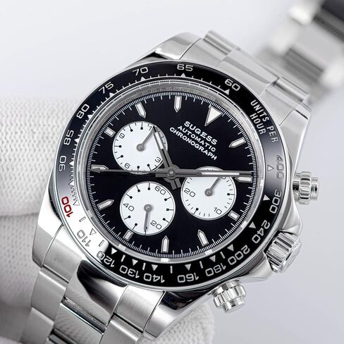 Sugess Chrono Racing 39mm 418-2 S418-2.003.E حافظة عرض خلفية ميكانيكية أوتوماتيكية طاووس 41 جوهرة SL4801 كرونوغراف للرجال ساعة يد Seagull 1963 in Kuwait