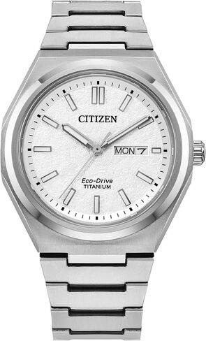 Citizen Men's Eco-Drive Zenshin Three-Hand White Dial Super Titanium Watch 39mm - AW0130-85A in Saudi Arabia