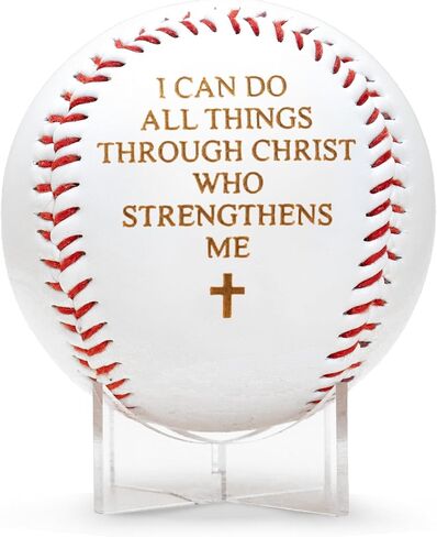 هدايا البيسبول المسيحية - فيلبي 4:13 البيسبول الكتابي للرجال والنساء والأولاد والبنات - ديكور غرفة الإيمان، مسكن جامعي - هدية عيد الميلاد وعيد الفصح، ديكور حفلات البيسبول in Kuwait
