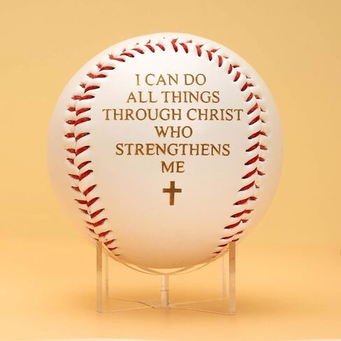 هدايا البيسبول المسيحية - فيلبي 4:13 البيسبول الكتابي للرجال والنساء والأولاد والبنات - ديكور غرفة الإيمان، مسكن جامعي - هدية عيد الميلاد وعيد الفصح، ديكور حفلات البيسبول in Kuwait