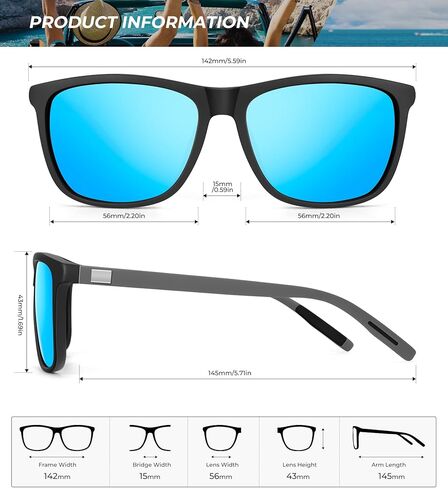Polarized Sunglasses for Men Women, Lightweight Mens Sunglasses Polarized for Driving Fishing 3 Packs in Saudi Arabia