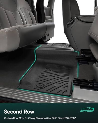 Floor Mats for Chevy Silverado Sierra: 1999-2007 Extended Cab (2007 Classic Only), All Weather Car Accessories Rubber Truck Floor Liners for Chevrolet Silverado & for GMC Sierra 1500 2500 3500 (3PCS) in Kuwait