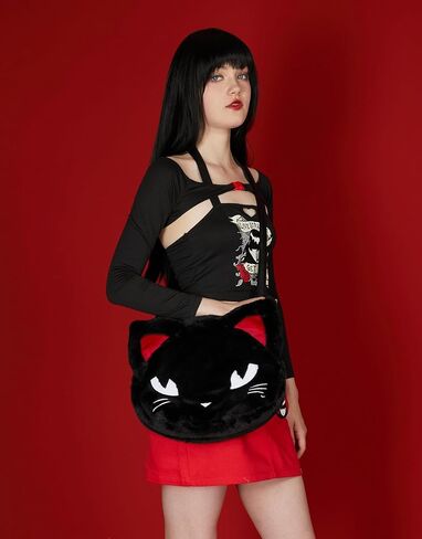 إميلي ذا سترينج حقيبة يد نسائية بمقبض أسود وحقائب يد بمحفظة من الفرو الصناعي in Kuwait