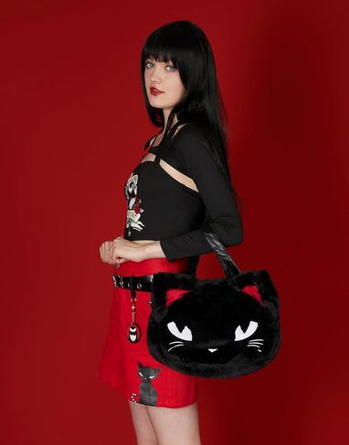 إميلي ذا سترينج حقيبة يد نسائية بمقبض أسود وحقائب يد بمحفظة من الفرو الصناعي in Kuwait