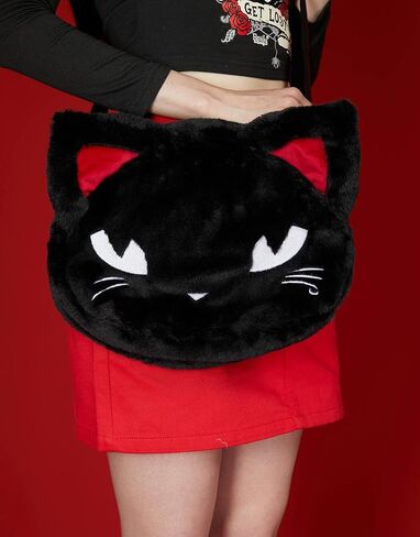 إميلي ذا سترينج حقيبة يد نسائية بمقبض أسود وحقائب يد بمحفظة من الفرو الصناعي in Kuwait