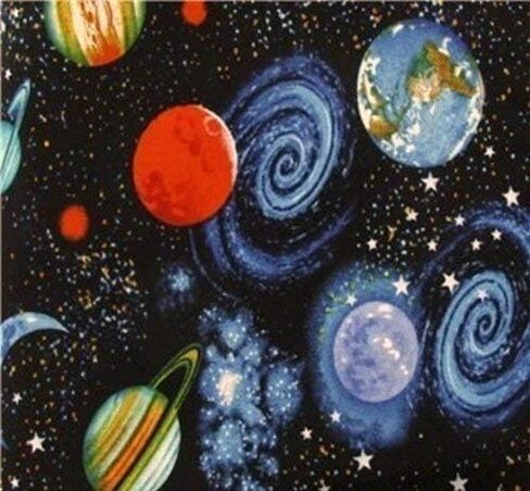 ستارة نافذة سوداء مصنوعة يدويًا مقاس 14 بوصة طويلة × 42 بوصة واسعة غير مبطنة ستارة نافذة للفضاء الخارجي ونجوم السماء والقمر جالاكسي 100% نسيج قطن in Saudi Arabia