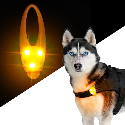 LaRoo Dog LED Safety Blinker Light for Night Walking,3 Modes Cute Filbert Night Light Silicon Waterproof Flashing Light Up Pendant Clip on Dog Collar Charms in Kuwait