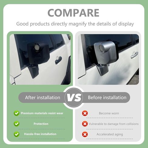 Exterior Door Handle Cover and Door Rear View Mirror Cover Sets Compatible with Toyota FJ Cruiser 2007-2022, Exterior Protector Trim Frame Cover Accessories (Matte Black Kit), Tape-on Install in Kuwait