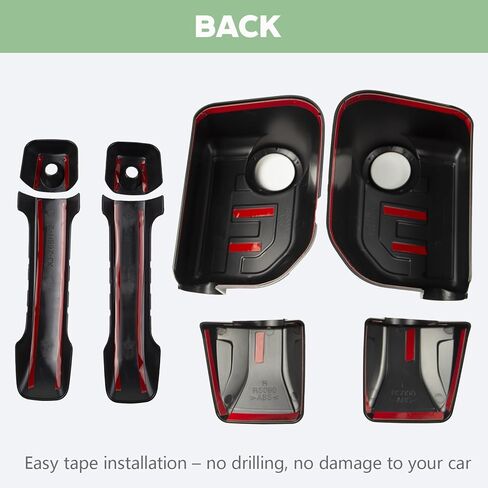 Exterior Door Handle Cover and Door Rear View Mirror Cover Sets Compatible with Toyota FJ Cruiser 2007-2022, Exterior Protector Trim Frame Cover Accessories (Matte Black Kit), Tape-on Install in Kuwait