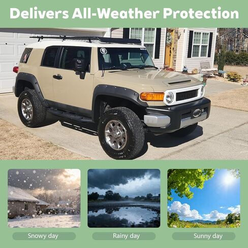 Exterior Door Handle Cover and Door Rear View Mirror Cover Sets Compatible with Toyota FJ Cruiser 2007-2022, Exterior Protector Trim Frame Cover Accessories (Matte Black Kit), Tape-on Install in Kuwait